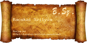 Bacskai Szilvia névjegykártya